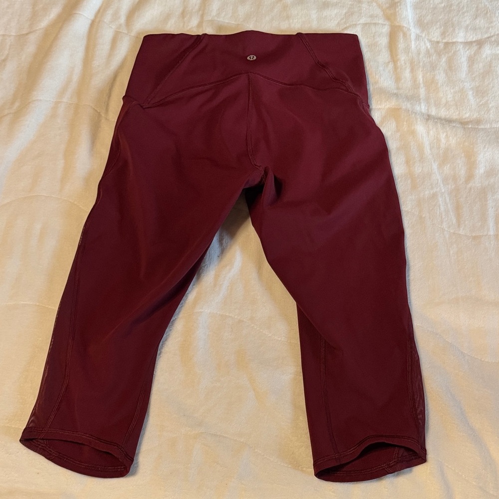 Lululemon Athletica Burgundy Cropped Leggings 8